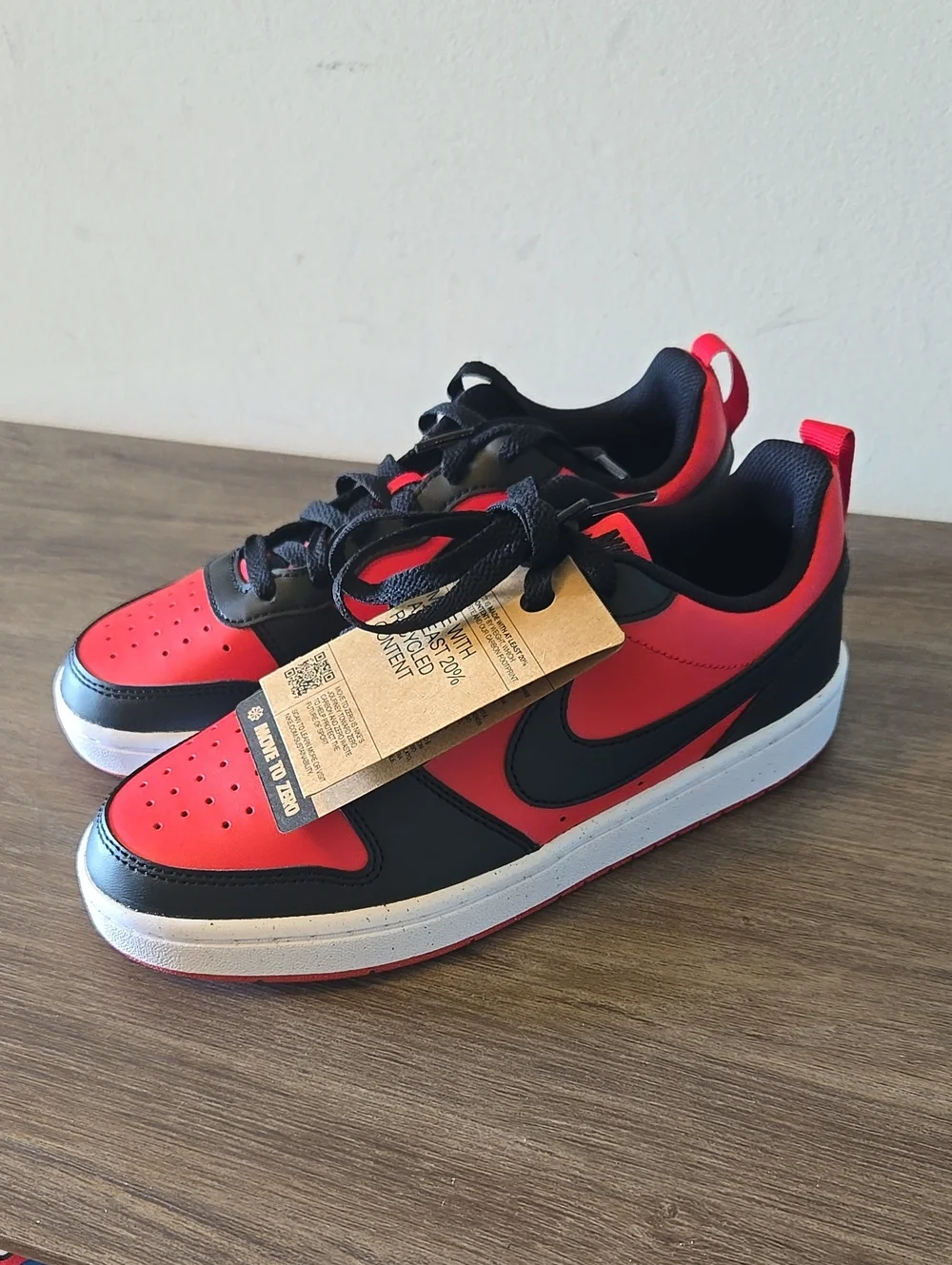 NWT Nike Borough Low-Top Sneakers in Red and Black